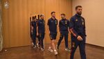 Reunión técnica de la selección en las horas previas al choque contra Noruega