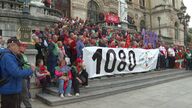 Pensionistas vascos inician una marcha de Bilbao a Vitoria por la pensión de 1080 euros 
