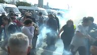Incidentes violentos en las protestas contra Macron en Bayona (Francia)