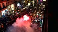 Celebraciones masivas sin mascarilla en Bilbao tras la victoria del Athletic